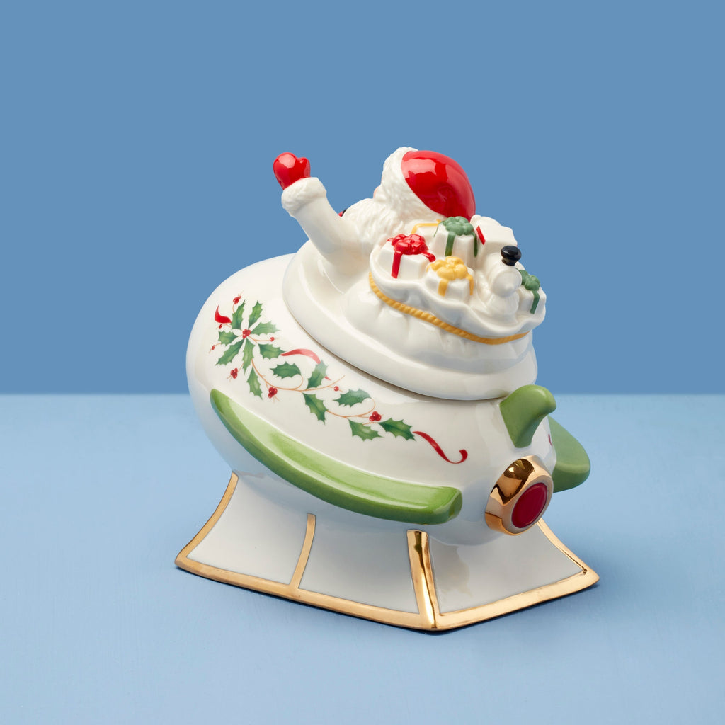 Holiday Santa's Rocket Covered Candy Dish