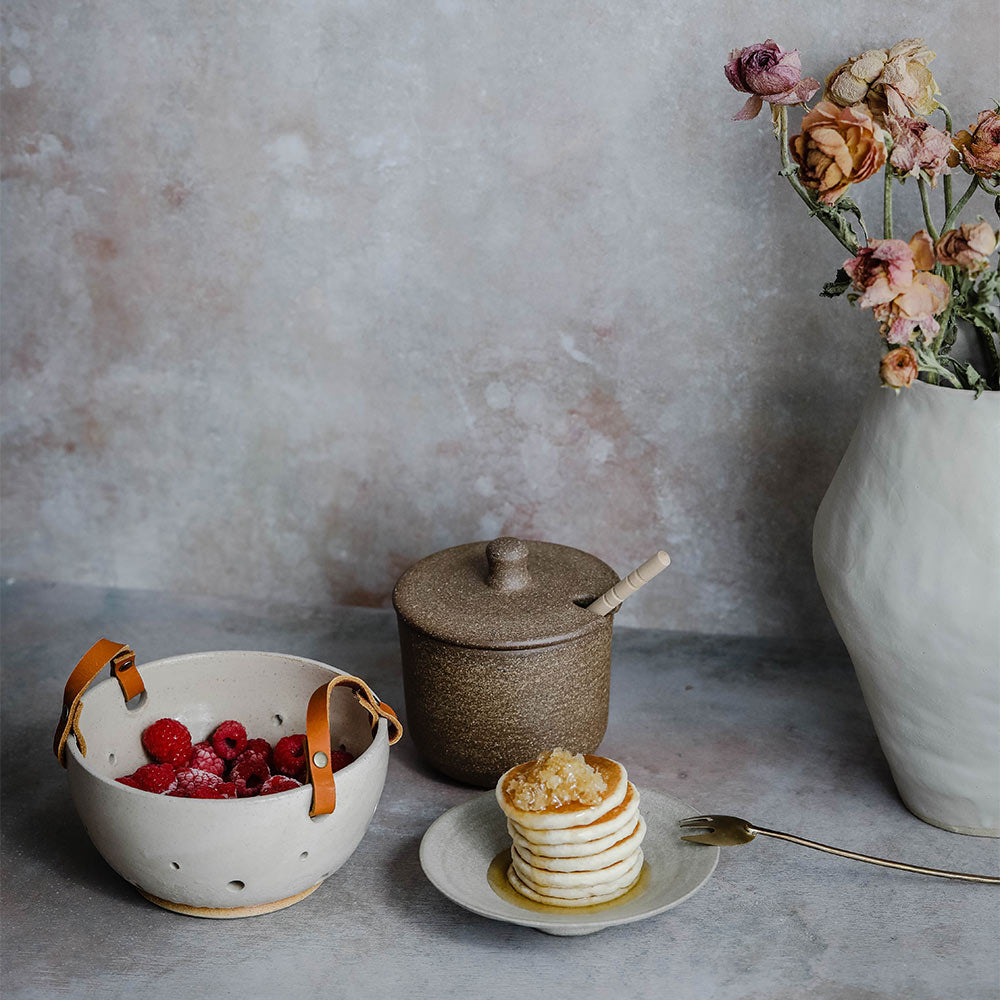 Rustic Ceramic Honey Jar